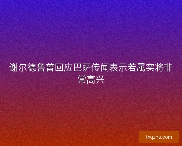 谢尔德鲁普回应巴萨传闻表示若属实将非常高兴